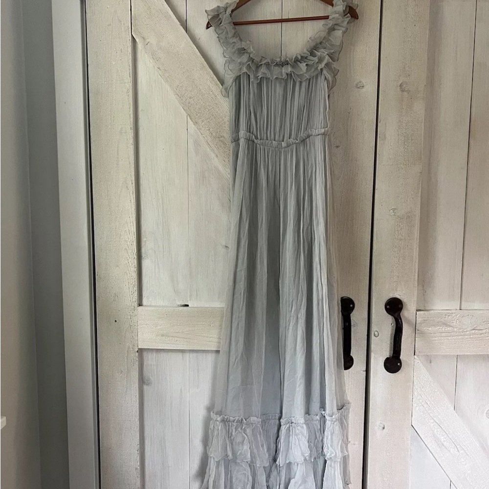 NWTs BHLDN Anthropologie Antoinette dress size 10 Aqua - Picture 7 of 9